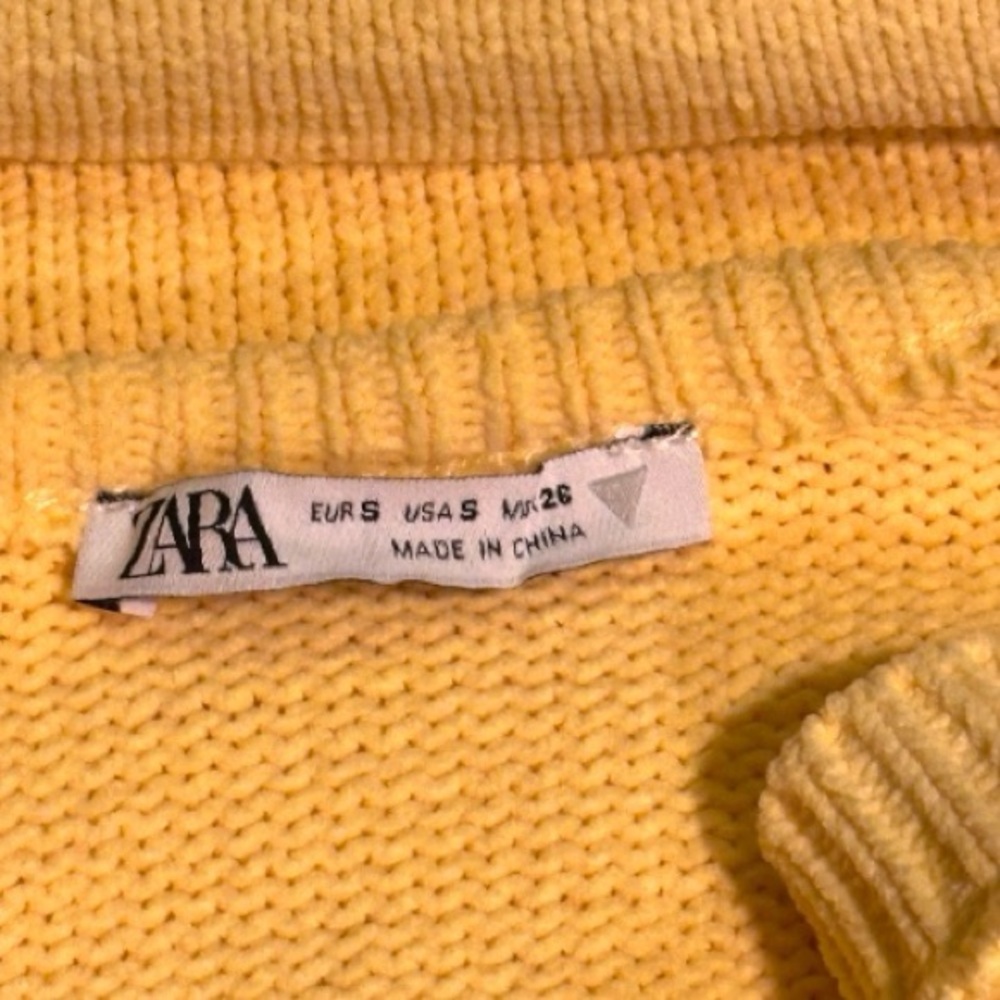 EUC Zara Yellow Knit Perforated Halter Dress. Size S ⭐️ - Picture 11 of 11